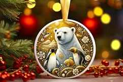 Round Christmas Ornament Sublimation|Clipart Product Image 2
