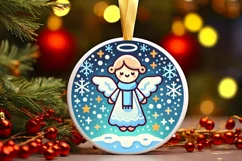 Round Christmas Ornament Sublimation|Clipart Product Image 1