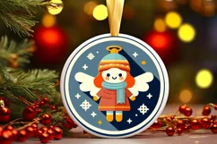Round Christmas Ornament Sublimation|Clipart Product Image 1