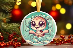 Round Christmas Ornament Sublimation|Clipart Product Image 2