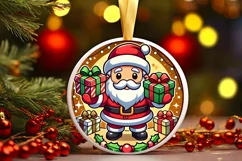 Round Christmas Ornament Sublimation|Clipart Product Image 1