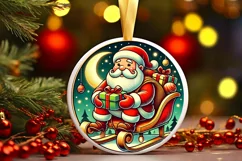 Round Christmas Ornament Sublimation|Clipart Product Image 2