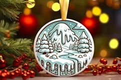 Round Christmas Ornament Sublimation|Clipart Product Image 2