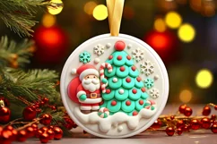 Round Christmas Ornament Sublimation|Clipart Product Image 2