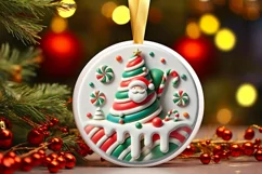 Round Christmas Ornament Sublimation|Clipart Product Image 2