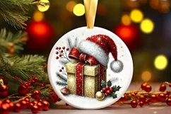 Round Christmas Ornament Sublimation|Clipart Product Image 2