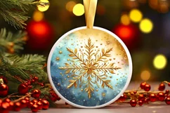 Round Christmas Ornament Sublimation|Clipart Product Image 1