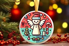 Round Christmas Ornament Sublimation|Clipart Product Image 2