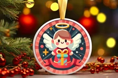 Round Christmas Ornament Sublimation|Clipart Product Image 2