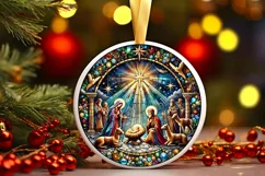 Round Christmas Ornament Sublimation|Clipart Product Image 2