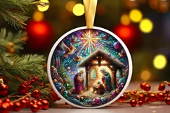 Round Christmas Ornament Sublimation|Clipart Product Image 2