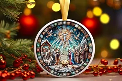 Round Christmas Ornament Sublimation|Clipart Product Image 2
