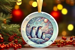 Round Christmas Ornament Sublimation|Clipart Product Image 2