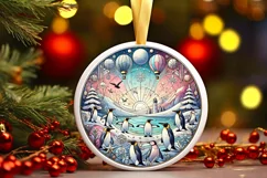 Round Christmas Ornament Sublimation|Clipart Product Image 2
