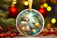 Round Christmas Ornament Sublimation|Clipart Product Image 1