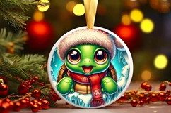 Round Christmas Ornament Sublimation|Clipart Product Image 2