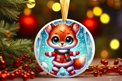Round Christmas Ornament Sublimation|Clipart Product Image 2
