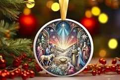 Round Christmas Ornament Sublimation|Clipart Product Image 2