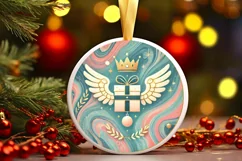 Round Christmas Ornament Sublimation|Clipart Product Image 2