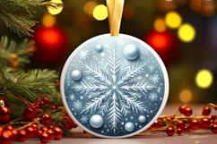 Round Christmas Ornament Sublimation|Clipart Product Image 1