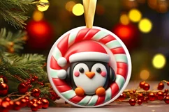 Round Christmas Ornament Sublimation|Clipart Product Image 2