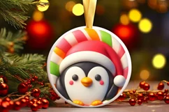 Round Christmas Ornament Sublimation|Clipart Product Image 2