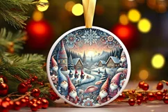 Round Christmas Ornament Sublimation|Clipart Product Image 2