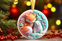 Round Christmas Ornament Sublimation|Clipart Product Image 2