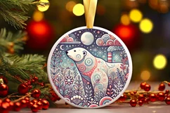 Round Christmas Ornament Sublimation|Clipart Product Image 1