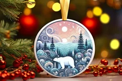 Round Christmas Ornament Sublimation|Clipart Product Image 1