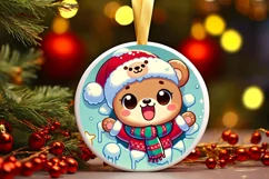Round Christmas Ornament Sublimation|Clipart Product Image 1