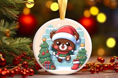 Round Christmas Ornament Sublimation|Clipart Product Image 1