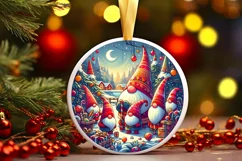 Round Christmas Ornament Sublimation|Clipart Product Image 1