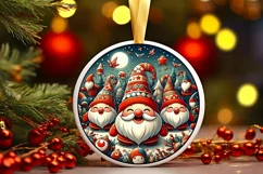 Round Christmas Ornament Sublimation|Clipart Product Image 1