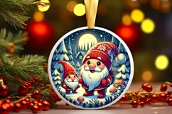 Round Christmas Ornament Sublimation|Clipart Product Image 1
