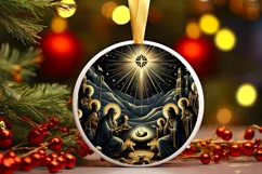 Nativity Scene Christmas Round Ornament Product Image 2