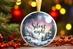 Winter Night Scenery Round Ornament Silent Night Product Image 2