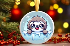 Round Christmas Ornament Sublimation|Clipart Product Image 2