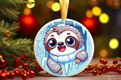Round Christmas Ornament Sublimation|Clipart Product Image 2