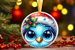 Shiny Christmas Peacock Ornament Sublimation PNG Product Image 3