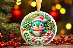 Round Christmas Ornament Sublimation|Clipart Product Image 2