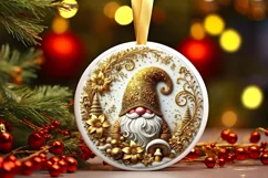 Round Christmas Ornament Sublimation|Clipart Product Image 2