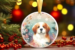 Dog Christmas Ornament Sublimation PNG Product Image 3