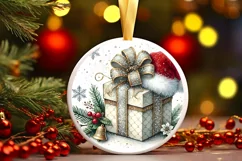 Round Christmas Ornament Sublimation|Clipart Product Image 2