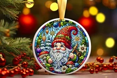 Round Christmas Ornament Sublimation|Clipart Product Image 1