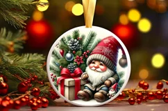 Round Christmas Ornament Sublimation|Clipart Product Image 2