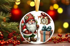 Round Christmas Ornament Sublimation|Clipart Product Image 2