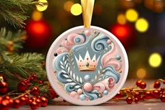 Round Christmas Ornament Sublimation|Clipart Product Image 2