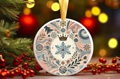 Round Christmas Ornament Sublimation|Clipart Product Image 2