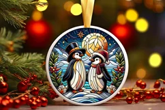 Round Christmas Ornament Sublimation|Clipart Product Image 2
